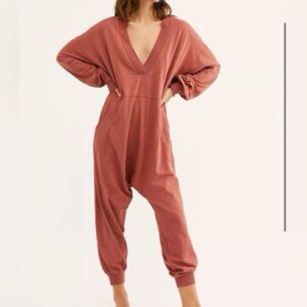 Free People Rust Jumpsuit